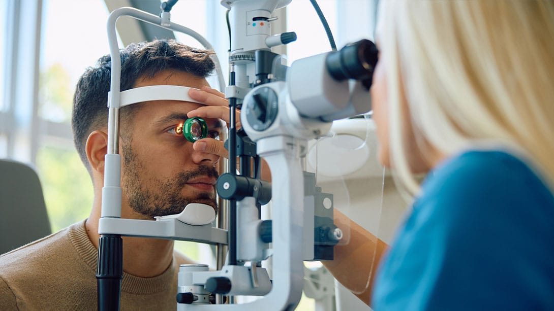 man receiving a consultation for LASIK treatment in Orlando, FL